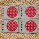 4 ITH-Stickdateien MugRug Untersetzer Kartenspieler für 20x30cm Rahmen